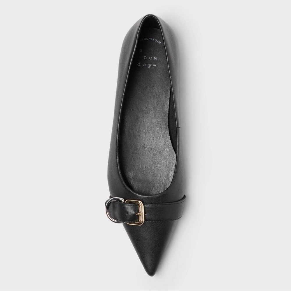 a new day Black “Valentina” Pointed Toe Ballet Flat